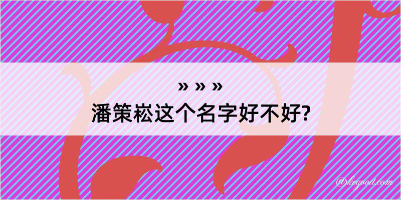 潘策崧这个名字好不好?