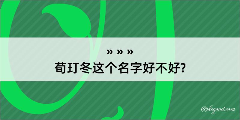 荀玎冬这个名字好不好?