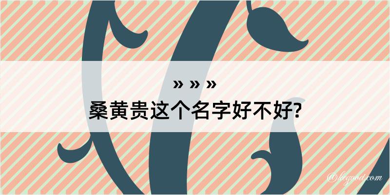 桑黄贵这个名字好不好?