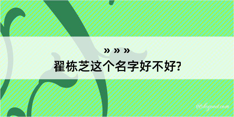 翟栋芝这个名字好不好?