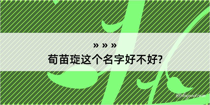 荀苗琁这个名字好不好?