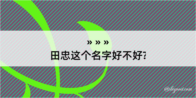 田忠这个名字好不好?