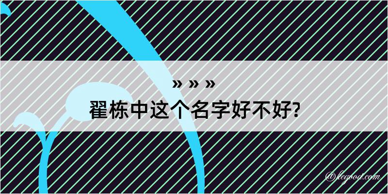 翟栋中这个名字好不好?