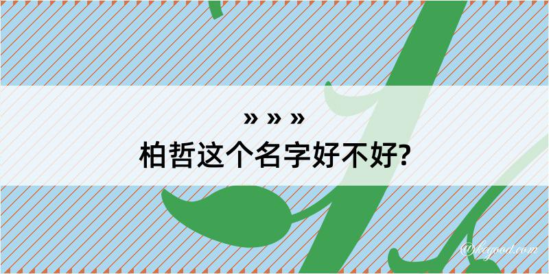 柏哲这个名字好不好?