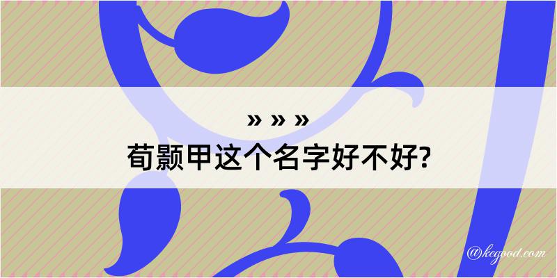 荀颢甲这个名字好不好?