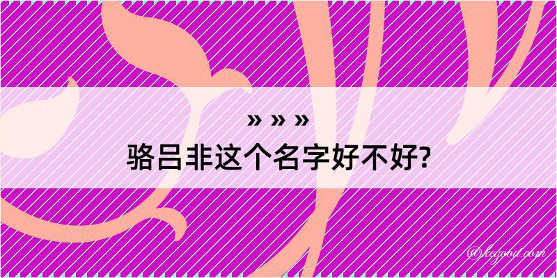 骆吕非这个名字好不好?