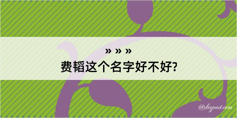 费韬这个名字好不好?