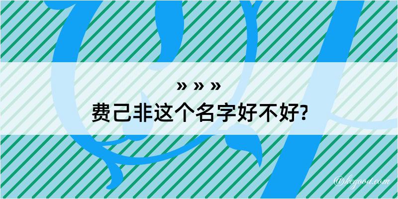 费己非这个名字好不好?