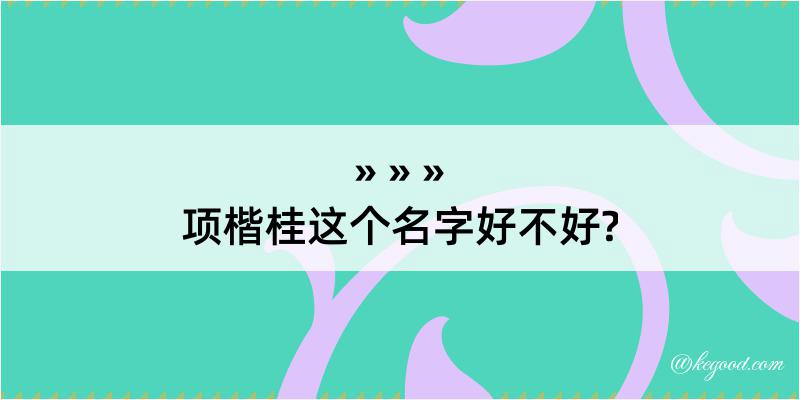 项楷桂这个名字好不好?