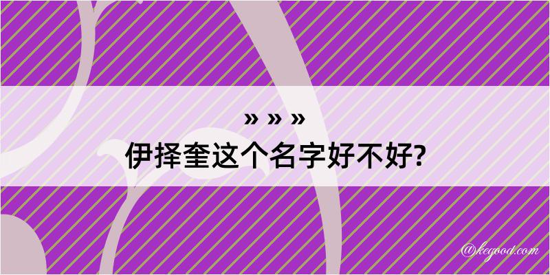 伊择奎这个名字好不好?