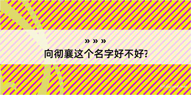 向彻襄这个名字好不好?