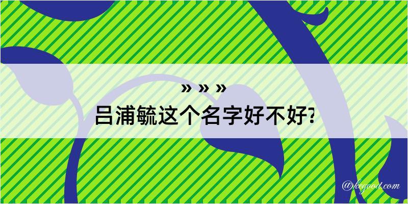 吕浦毓这个名字好不好?