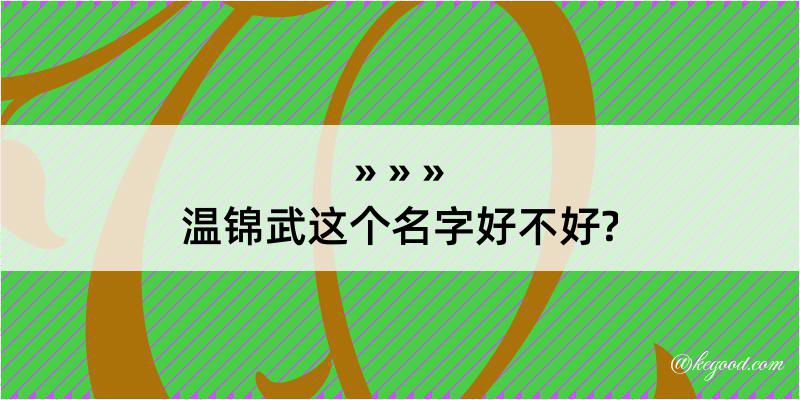 温锦武这个名字好不好?