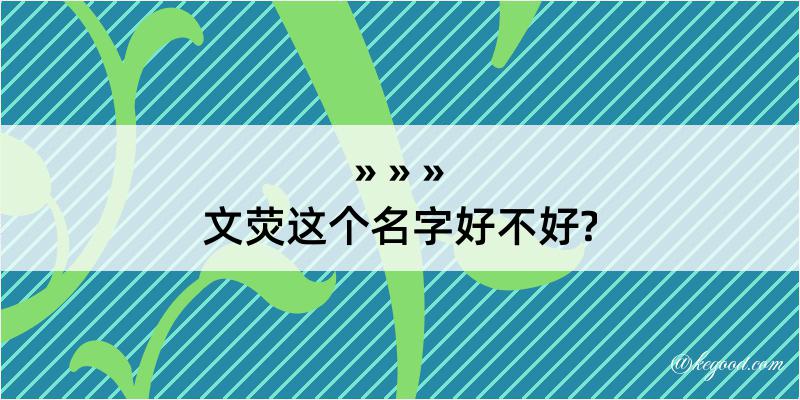 文荧这个名字好不好?