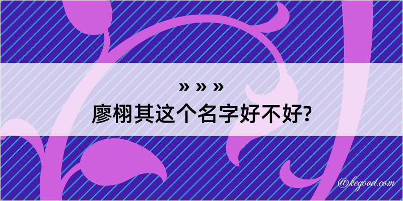 廖栩其这个名字好不好?