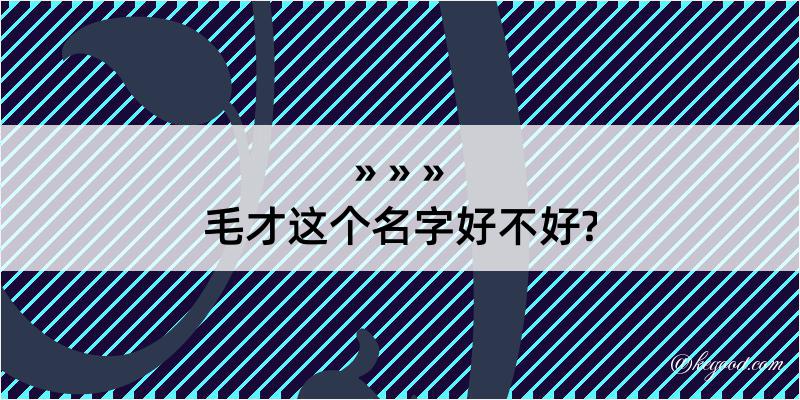 毛才这个名字好不好?