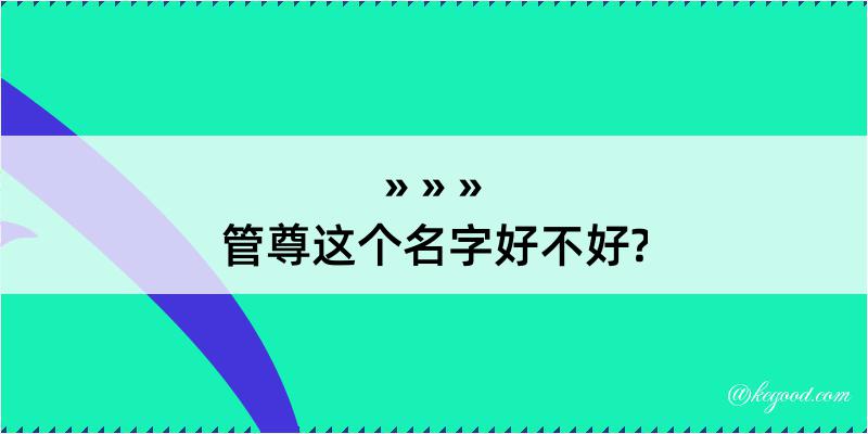 管尊这个名字好不好?