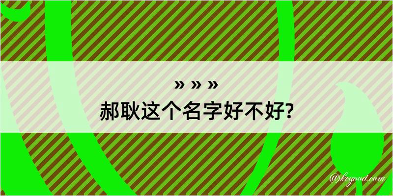 郝耿这个名字好不好?