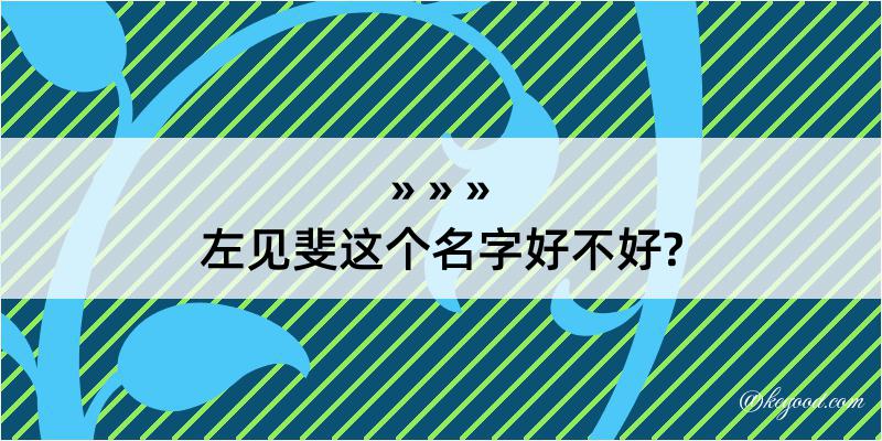 左见斐这个名字好不好?