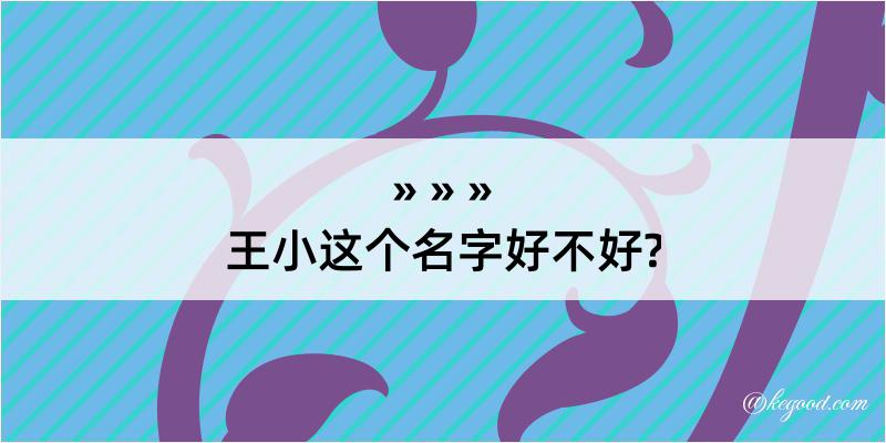 王小这个名字好不好?