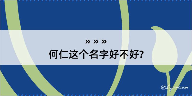 何仁这个名字好不好?