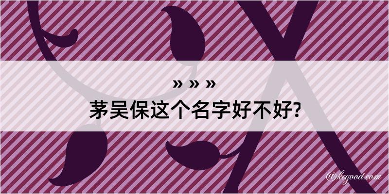 茅吴保这个名字好不好?