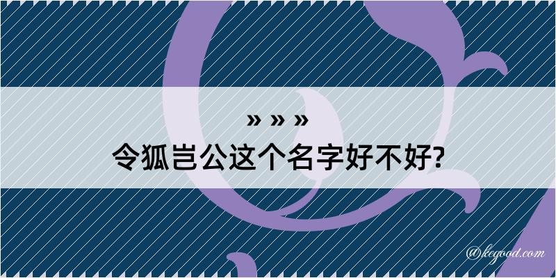 令狐岂公这个名字好不好?