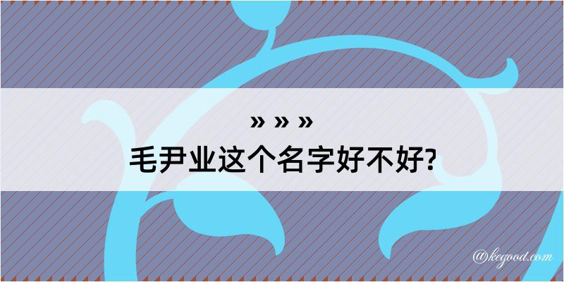 毛尹业这个名字好不好?