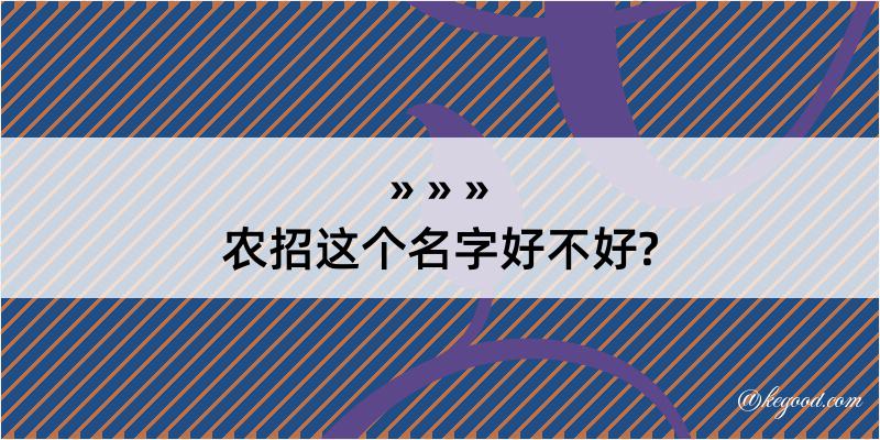 农招这个名字好不好?