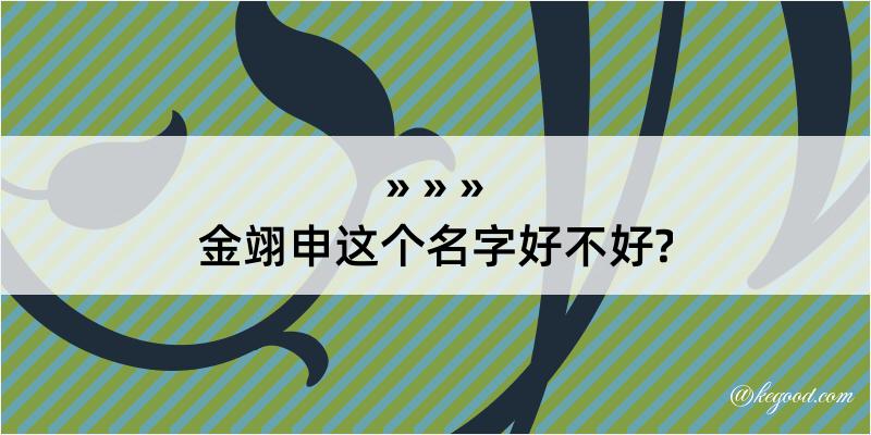 金翊申这个名字好不好?