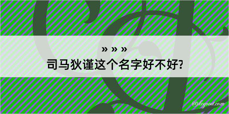 司马狄谨这个名字好不好?