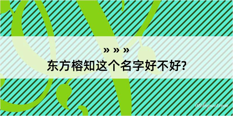 东方榕知这个名字好不好?