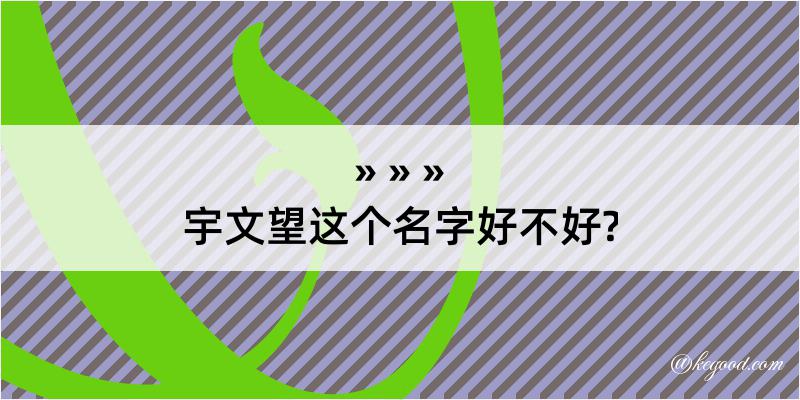 宇文望这个名字好不好?