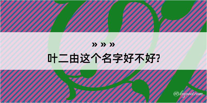 叶二由这个名字好不好?