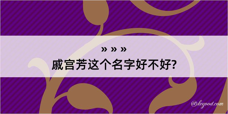 戚宫芳这个名字好不好?