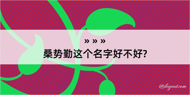 桑势勤这个名字好不好?