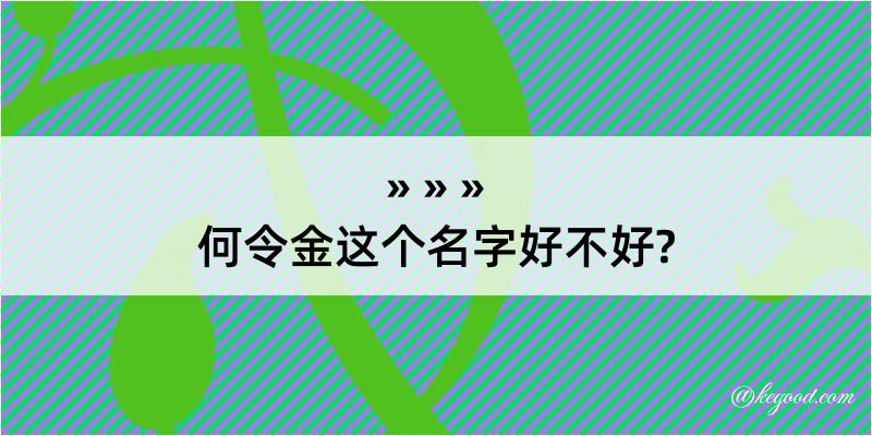 何令金这个名字好不好?