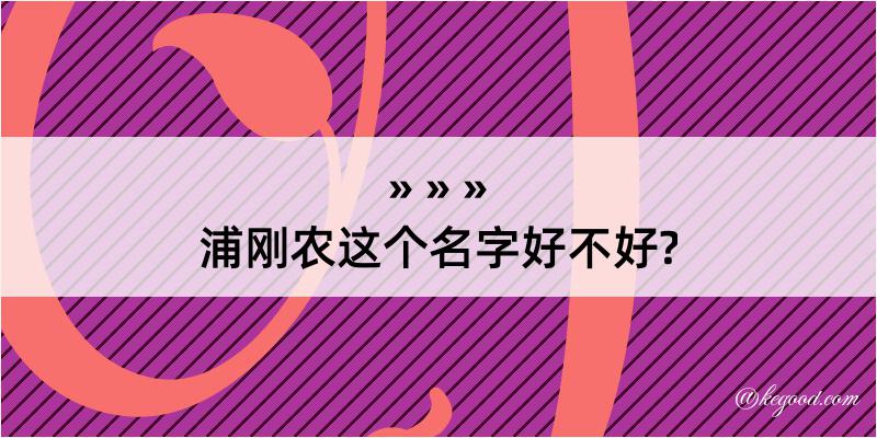 浦刚农这个名字好不好?