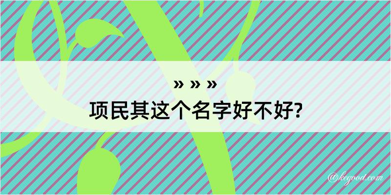 项民其这个名字好不好?