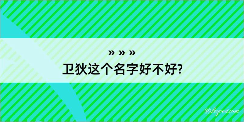 卫狄这个名字好不好?