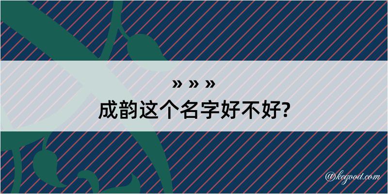 成韵这个名字好不好?