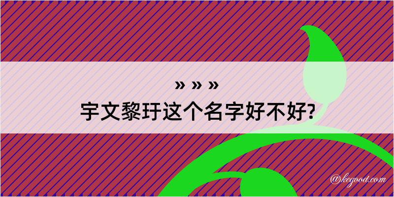 宇文黎玗这个名字好不好?