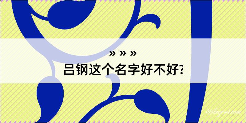 吕钢这个名字好不好?