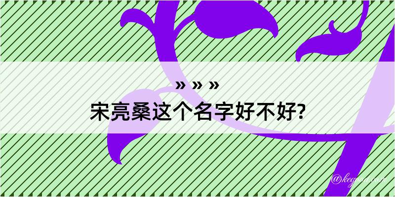 宋亮桑这个名字好不好?