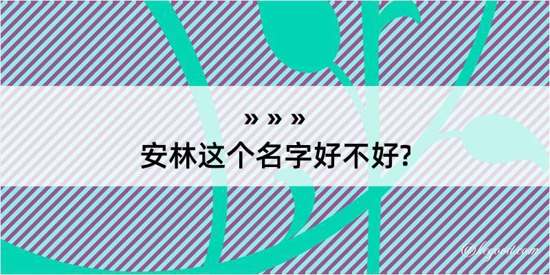 安林这个名字好不好?