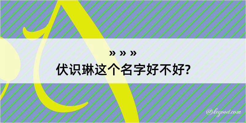 伏识琳这个名字好不好?