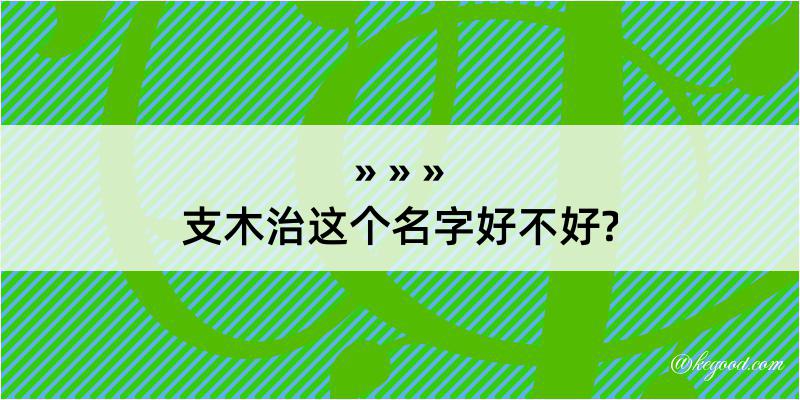 支木治这个名字好不好?