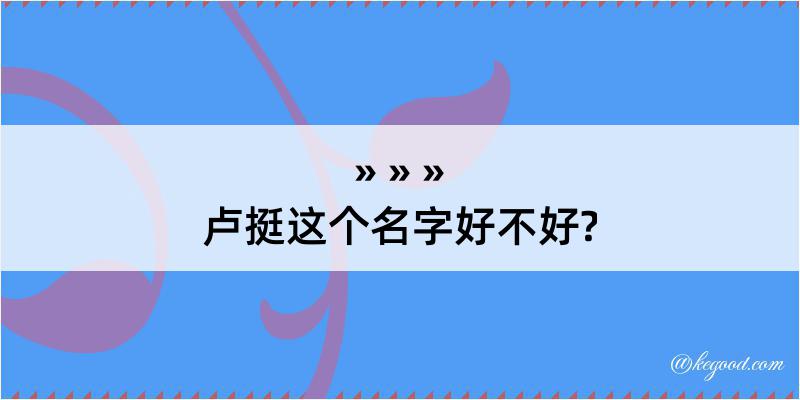 卢挺这个名字好不好?