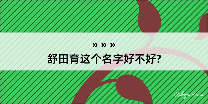 舒田育这个名字好不好?