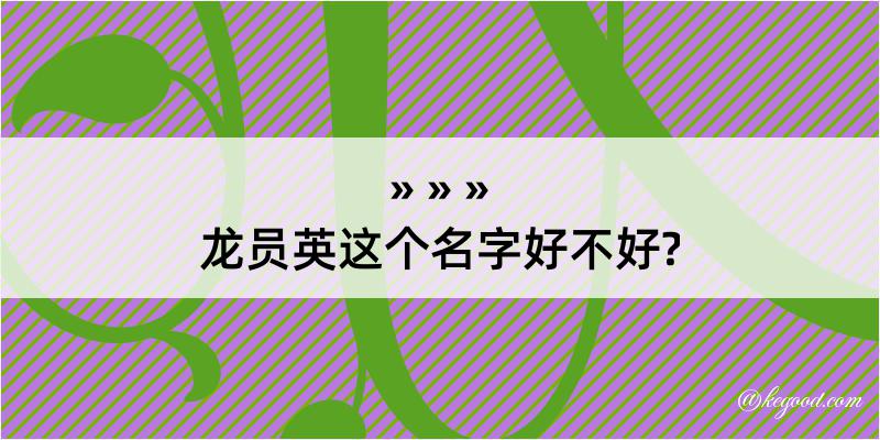 龙员英这个名字好不好?